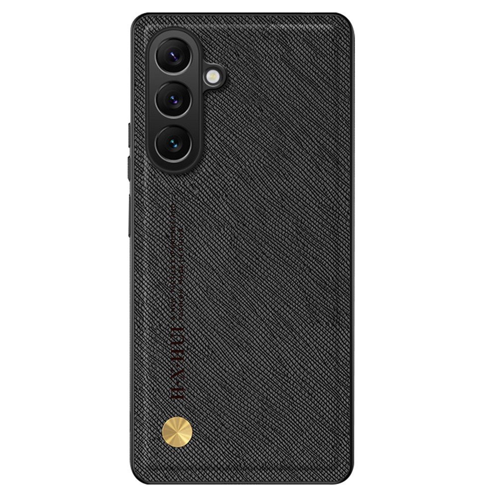 Samsung Galaxy A56 5G dirbtinės odos apsauginis dėklas, suderinamas su magnetiniais laikikliais (juodas)