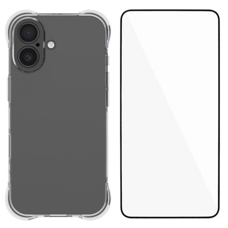 WANLONFENG 2 dalių dėklo ir ekrano apsaugos rinkinys, skirtas Apple iPhone 17 (skaidrus)
