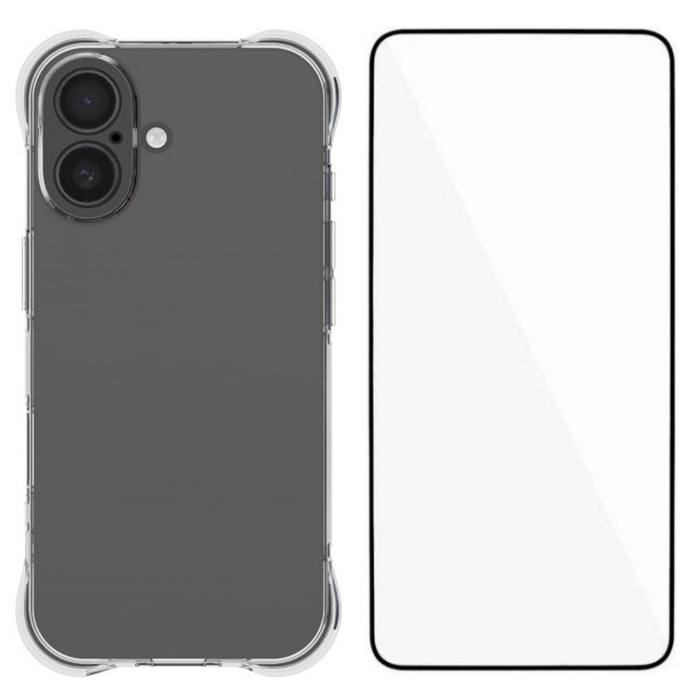 WANLONFENG 2 dalių dėklo ir ekrano apsaugos rinkinys, skirtas Apple iPhone 17 (skaidrus)