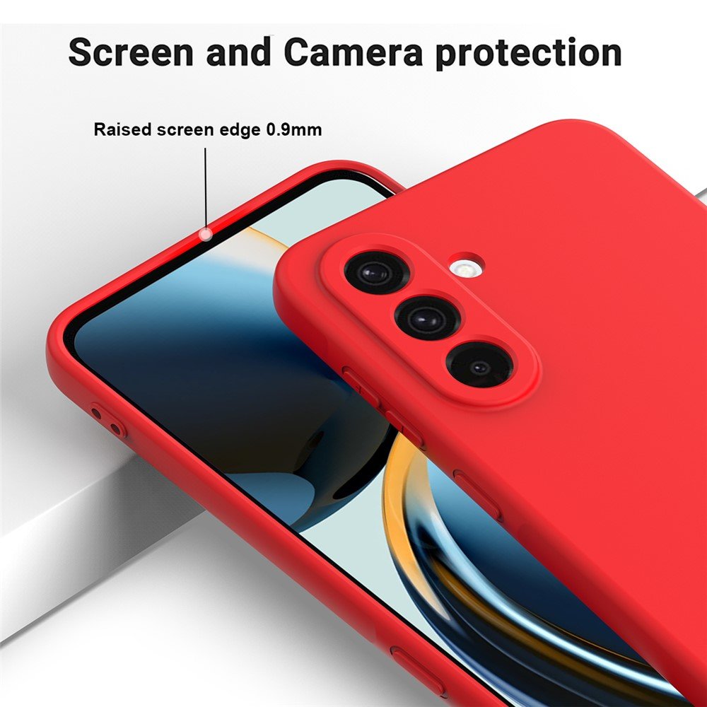 Samsung Galaxy A17 4G / A17 5G skystojo silikono dėklas su riešo dirželiu (raudonas) - Image 4