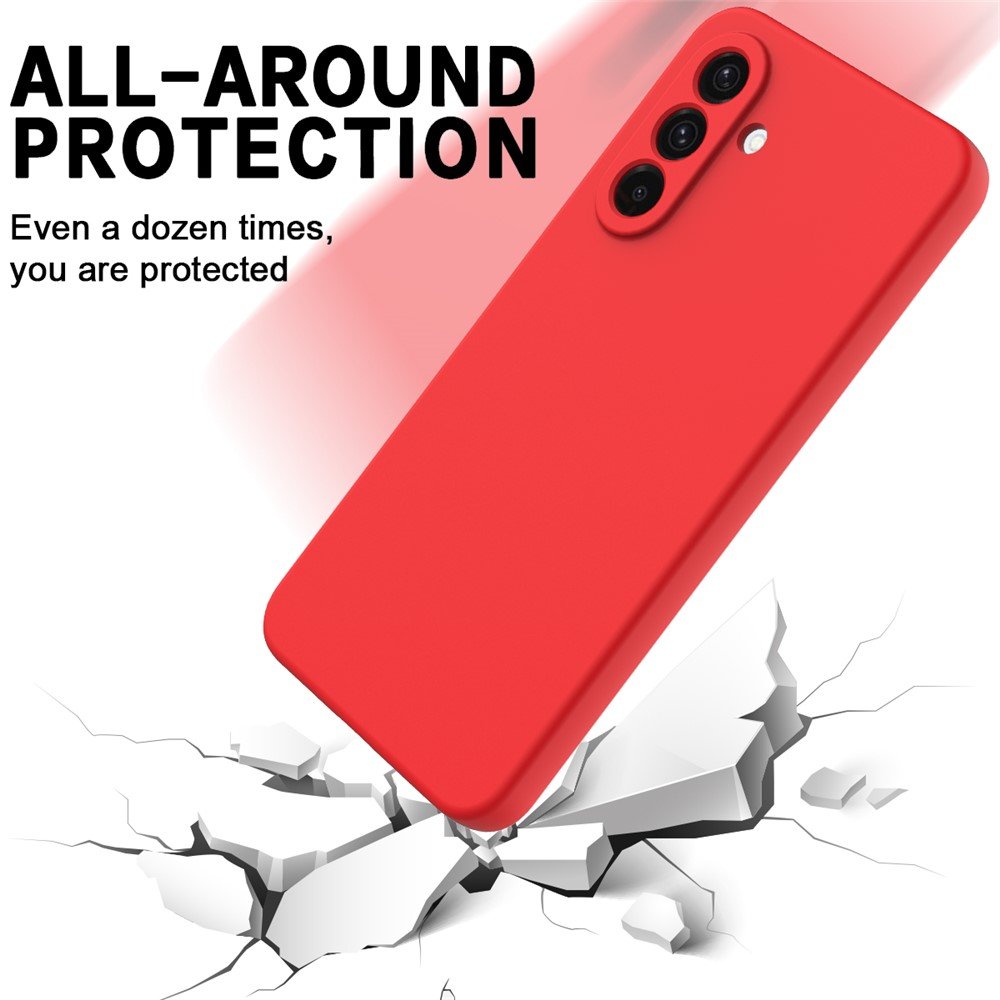Samsung Galaxy A17 4G / A17 5G skystojo silikono dėklas su riešo dirželiu (raudonas) - Image 5