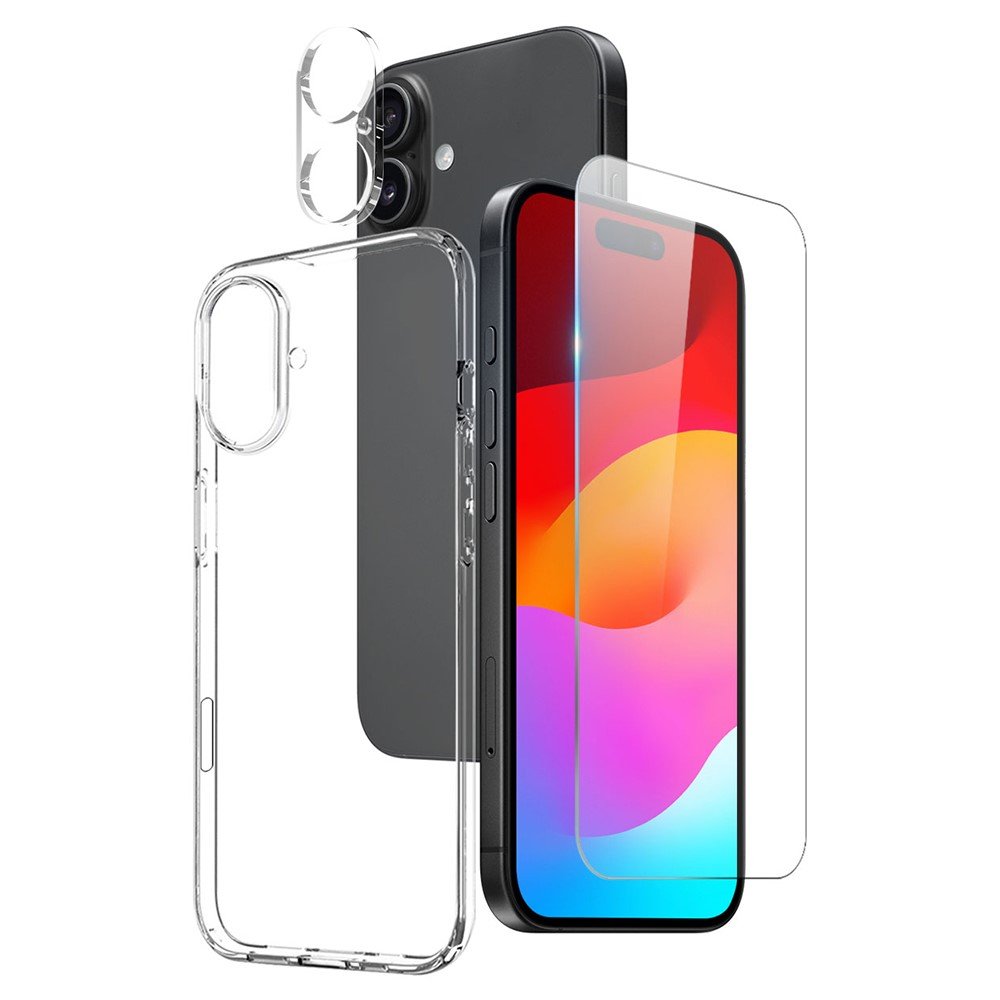 NORTHJO 3 dalių dėklo, ekrano ir kameros apsaugos rinkinys, skirtas Apple iPhone 17 (skaidrus)
