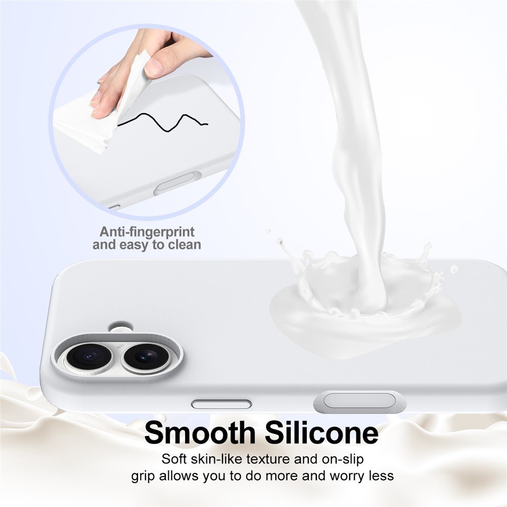 Apple iPhone 17 skystojo silikono dėklas su MagSafe (baltas) - Image 5