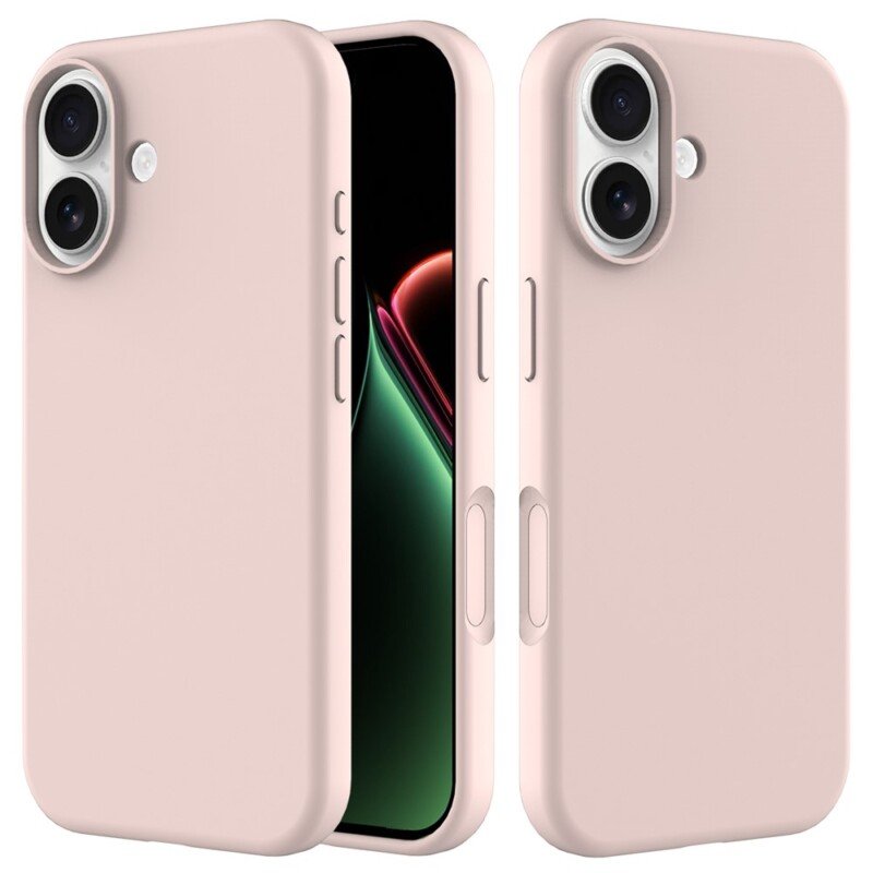 Apple iPhone 17 skystojo silikono apsauginis dėklas (rožinis)