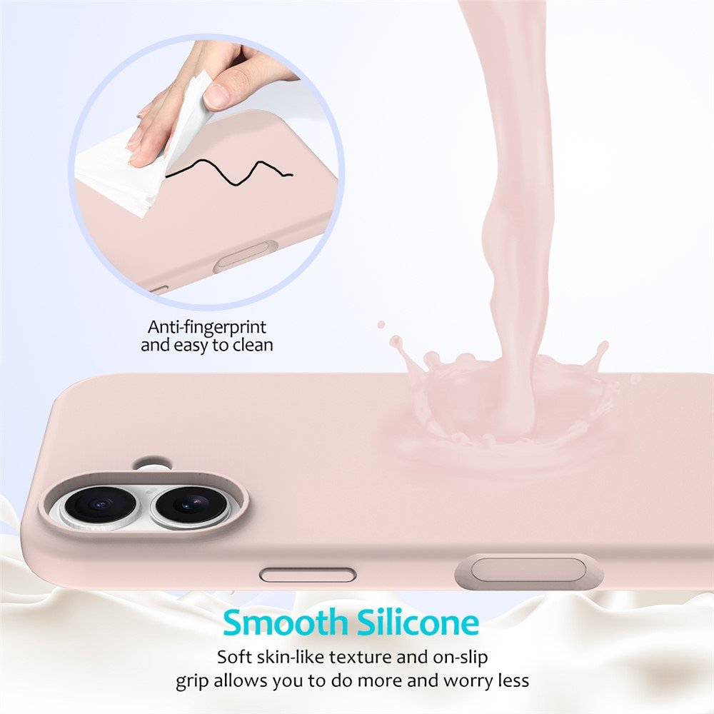 Apple iPhone 17 skystojo silikono apsauginis dėklas (rožinis) - Image 4
