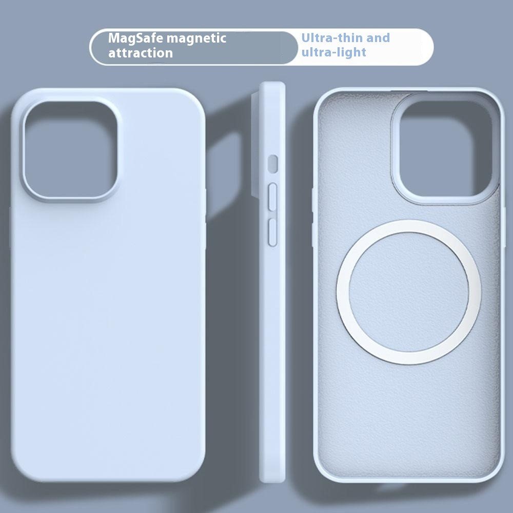 Apple iPhone 16 Pro Max plonas skystojo silikono dėklas su MagSafe (juodas) - Image 3