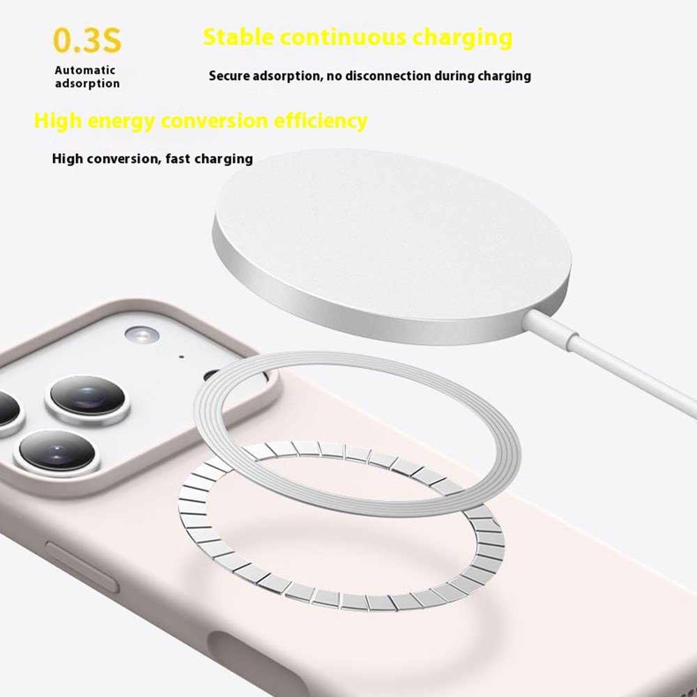 Apple iPhone 17 Pro Max plonas skystojo silikono dėklas su MagSafe (juodas) - Image 2