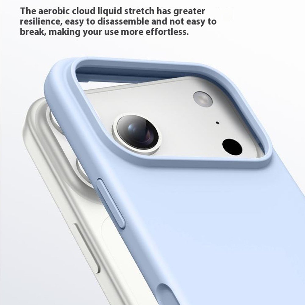 Apple iPhone 17 Pro Max plonas skystojo silikono dėklas su MagSafe (juodas) - Image 3