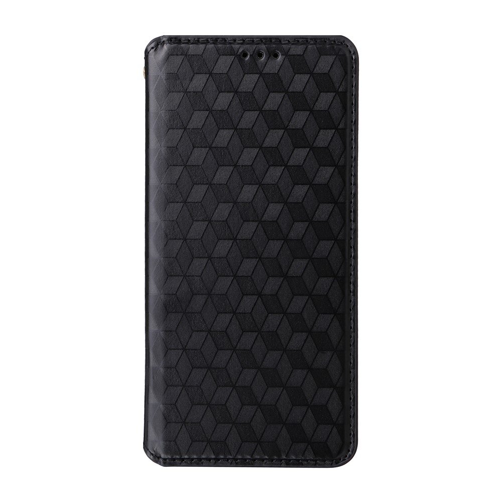 Samsung Galaxy S26 Ultra piniginės tipo dėklas su rombų raštu (juodas) - Image 6