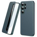 Samsung Galaxy S26 Ultra atverčiamas dėklas su peržiūros langeliu (žalias)