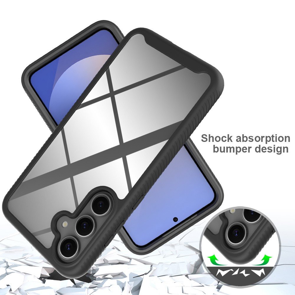 Samsung Galaxy S26 dviejų dalių dėklas su integruota ekrano plėvele (skaidrus su juodu rėmeliu) - Image 4