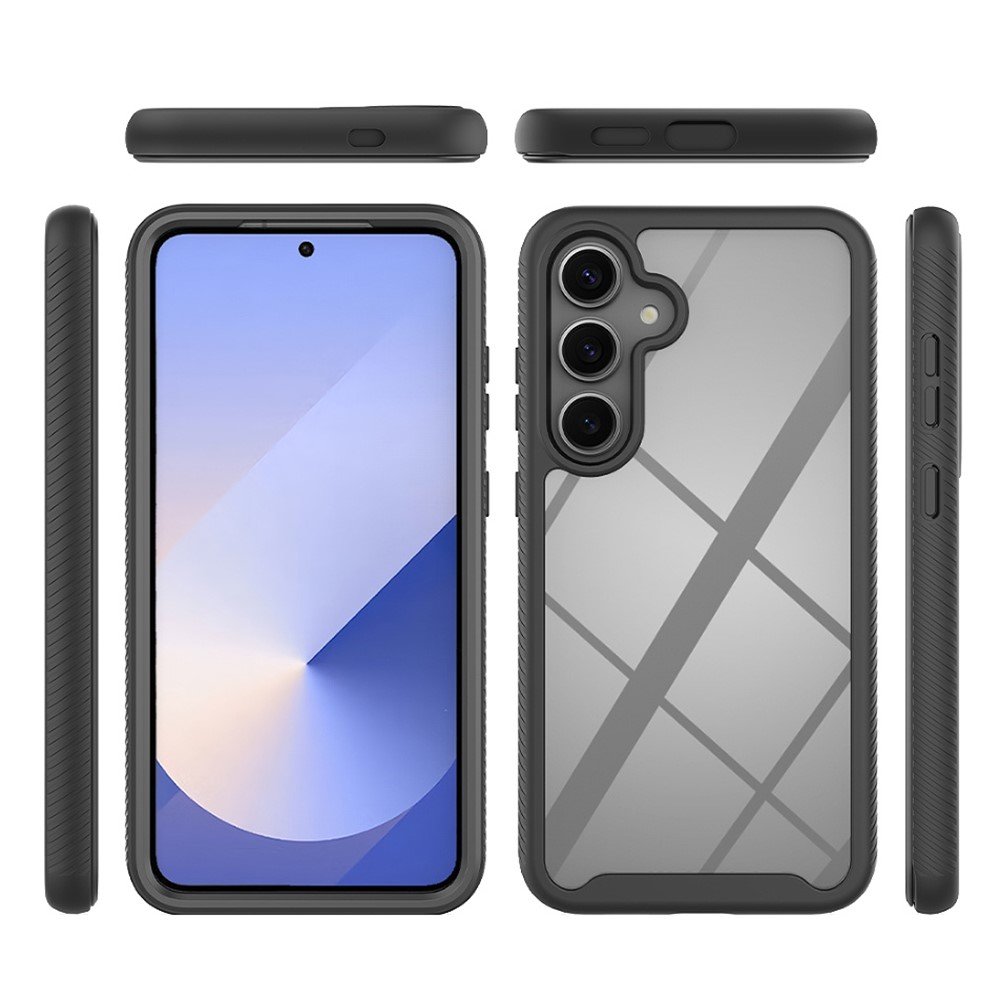 Samsung Galaxy S26 dviejų dalių dėklas su integruota ekrano plėvele (skaidrus su juodu rėmeliu) - Image 5