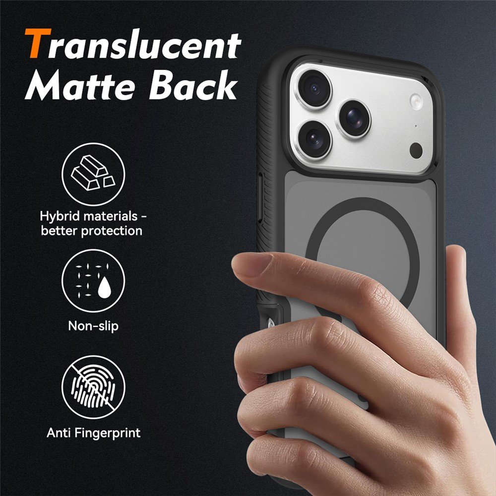 Apple iPhone 17 Pro Max 3 dalių apsauginis dėklas su MagSafe (juodas) - Image 2