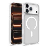 Apple iPhone 17 Pro Max apsauginis dėklas su MagSafe ir matine nugarėle (baltas)