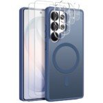 NORTHJO Samsung Galaxy S26 Ultra magnetinis 5 dalių apsaugos komplektas (mėlynas)