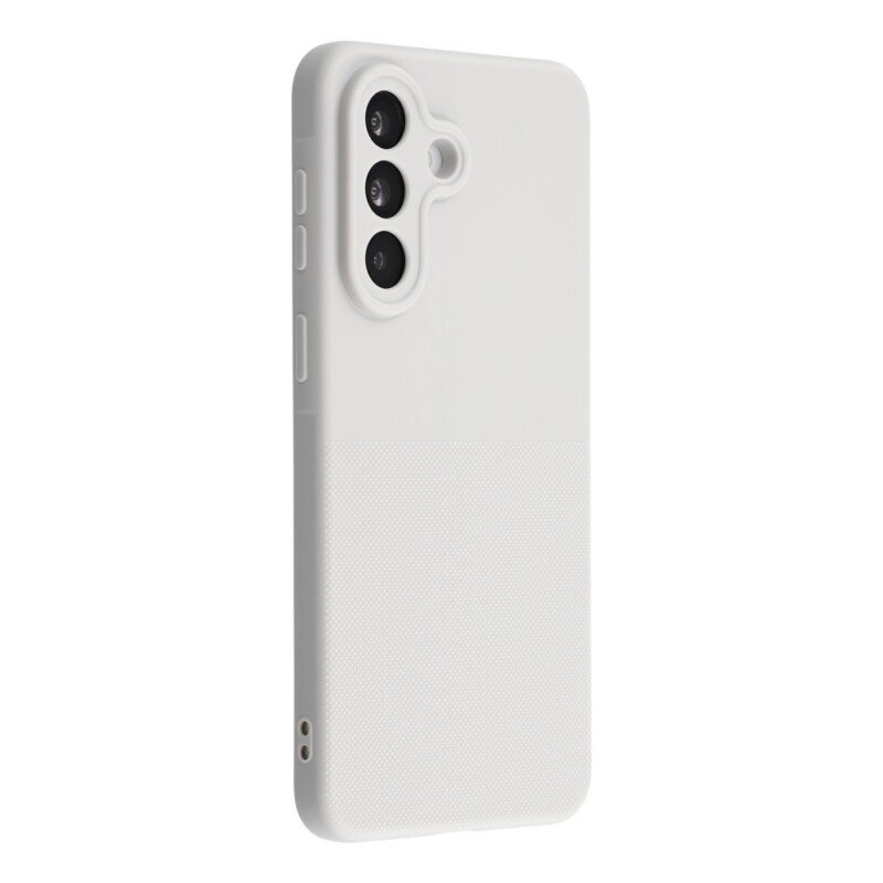 Samsung Galaxy A36 5G smūgiams atsparus dėklas su dviejų tekstūrų nugarėle (baltas)