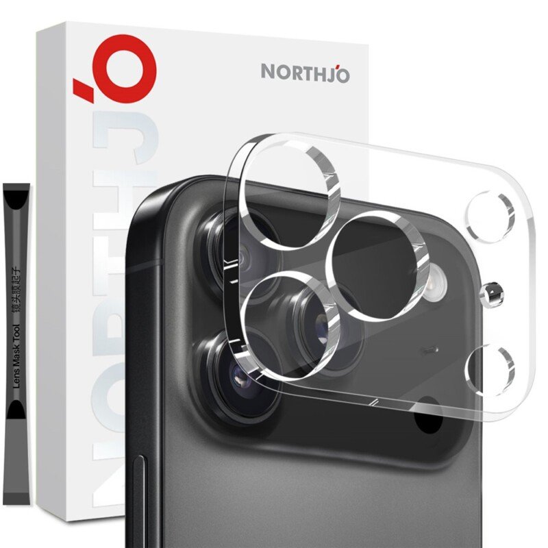 NORTHJO Apple iPhone 17 Pro Max kameros objektyvų apsauginis stiklas (skaidrus)
