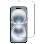 Apple iPhone 17 0,33 mm visą ekraną dengiantis aliumosilikatinis apsauginis stiklas (su juodu apvadu)