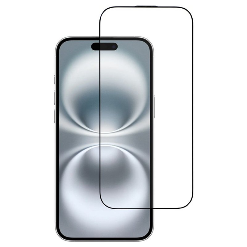 Apple iPhone 17 0,33 mm visą ekraną dengiantis aliumosilikatinis apsauginis stiklas (su juodu apvadu)