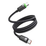 MCDODO CA-2000 60 W magnetinis savaime susivyniojantis USB-C–USB-C laidas, 1,2 m (juodas)