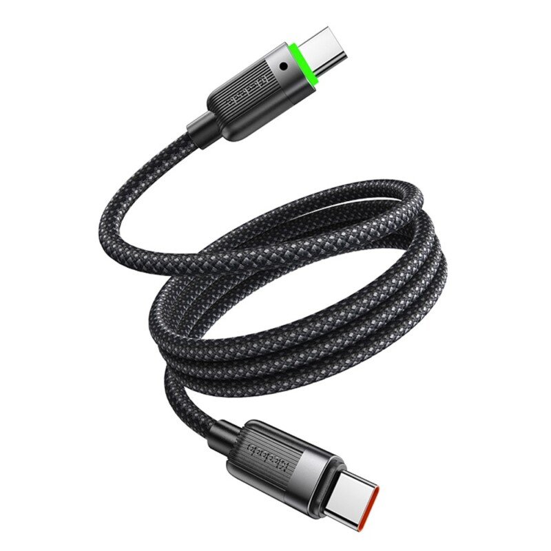 MCDODO CA-2000 60 W magnetinis savaime susivyniojantis USB-C–USB-C laidas, 1,2 m (juodas)