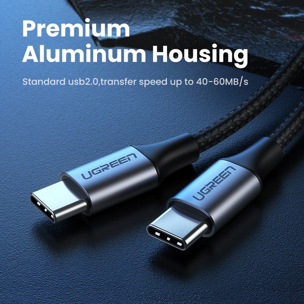 UGREEN 70427 100 W pintas USB-C–USB-C laidas, 1 m (juodas) - Image 3