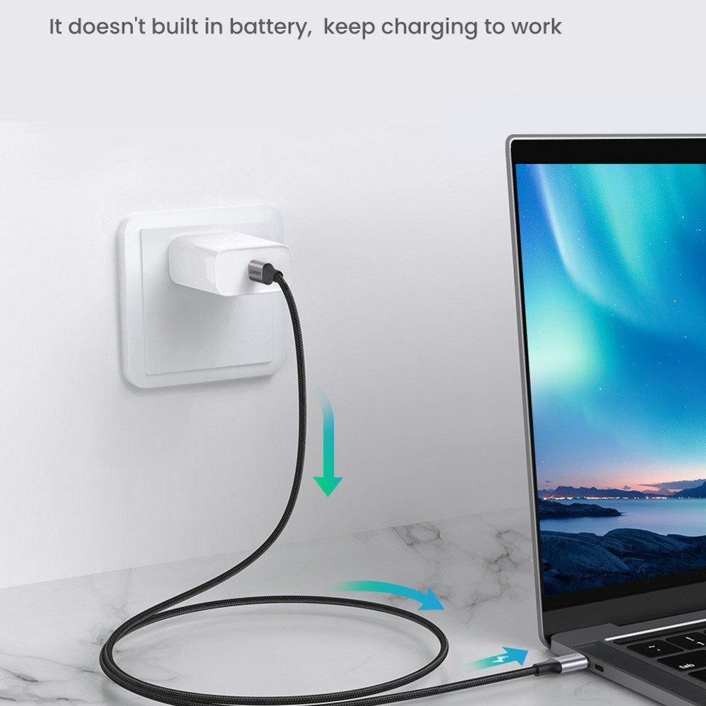 UGREEN 70427 100 W pintas USB-C–USB-C laidas, 1 m (juodas) - Image 8