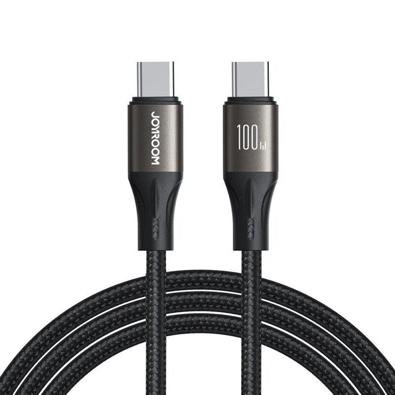 JOYROOM USB-C → USB-C greitojo įkrovimo ir duomenų perdavimo laidas, 100 W, 1,2 m, juodas