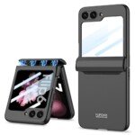 Samsung Galaxy Z Flip 7 FE / Galaxy Z Flip 6 dėklas su apsauginiu stiklu, juodas