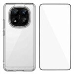 Xiaomi Redmi Note 14 Pro+ 5G dėklas su apsauginiu stiklu, skaidrus