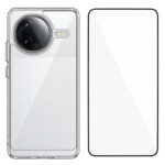 POCO F7 Pro dėklas su apsauginiu stiklu, skaidrus