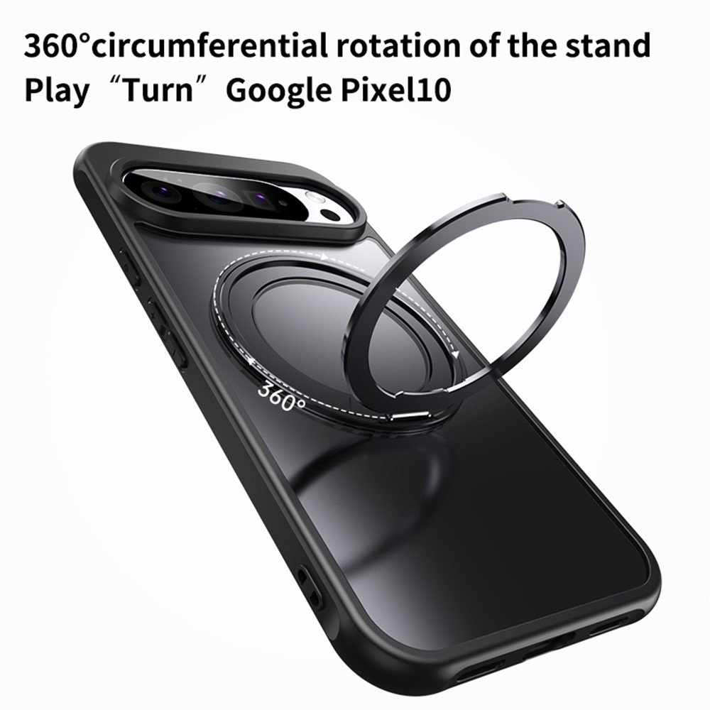Google Pixel 10 Pro / Pixel 10 dėklas su MagSafe ir 360° stovu, skaidrus - Image 7