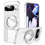 Google Pixel 10 Pro XL dėklas su MagSafe ir 360° stovu, skaidrus