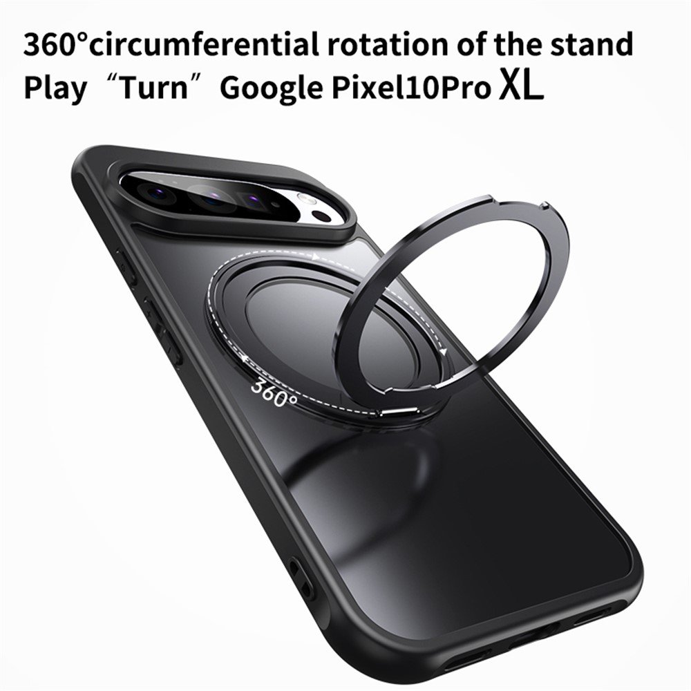 Google Pixel 10 Pro XL dėklas su MagSafe ir 360° stovu, skaidrus - Image 7