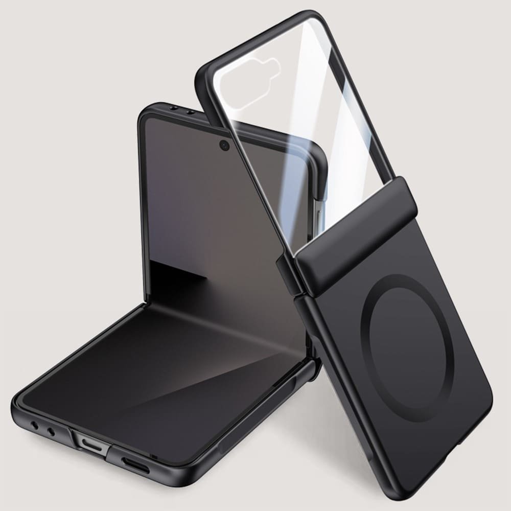 Samsung Galaxy Z Flip 7 dėklas su MagSafe ir apsauginiu stiklu, juodas - Image 2