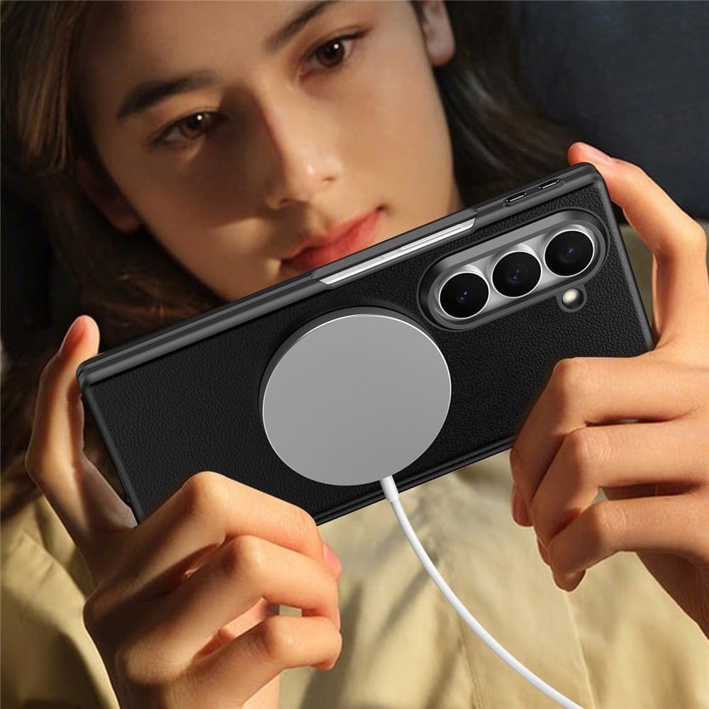 Samsung Galaxy Z Fold 6 dėklas su MagSafe ir apsauginiu stiklu, juodas - Image 6