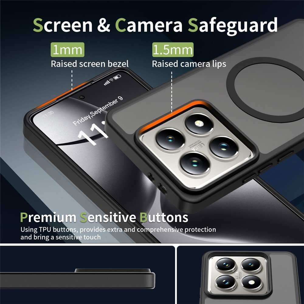 Xiaomi 14T Pro dėklas su MagSafe, juodas - Image 3