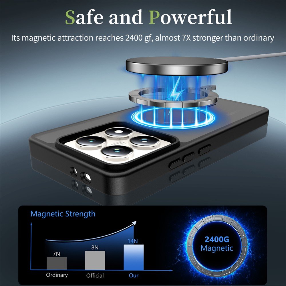 Xiaomi 14T Pro dėklas su MagSafe, juodas - Image 6