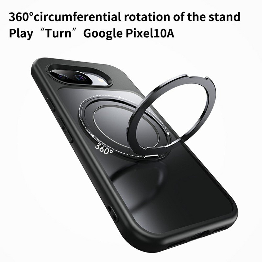Google Pixel 10a dėklas su MagSafe ir 360° stovu, skaidrus - Image 6