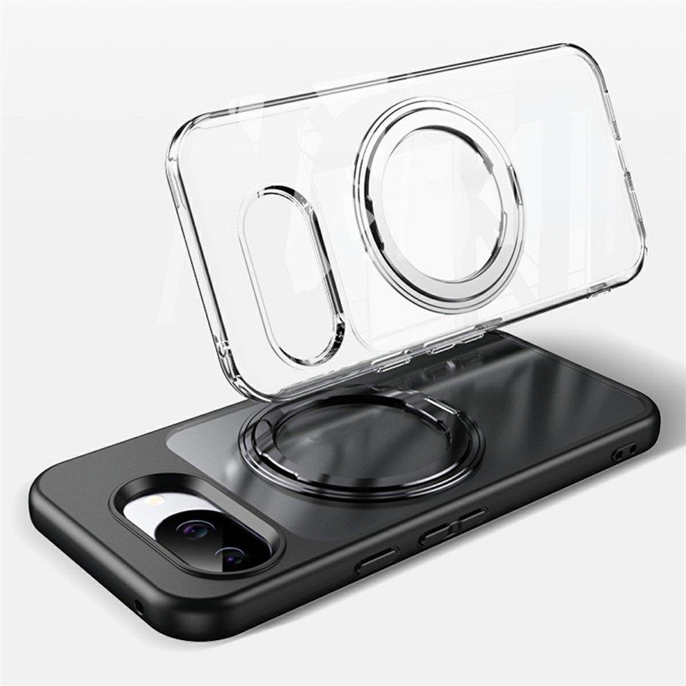Google Pixel 10a dėklas su MagSafe ir 360° stovu, skaidrus - Image 8