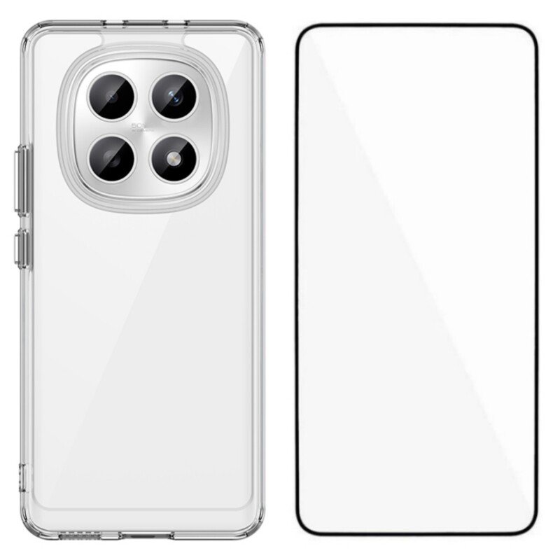 Xiaomi Redmi Note 15 Pro 5G dėklas su apsauginiu stiklu, skaidrus