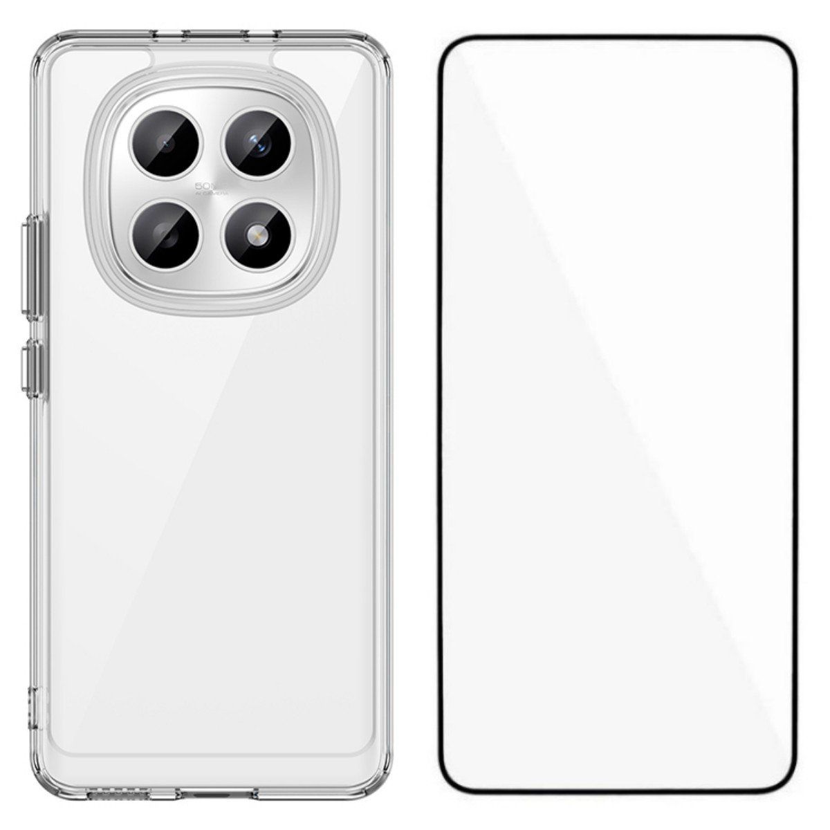 Xiaomi Redmi Note 15 5G / POCO M8 5G dėklas su apsauginiu stiklu, skaidrus