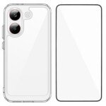 POCO X8 Pro dėklas su apsauginiu stiklu, skaidrus