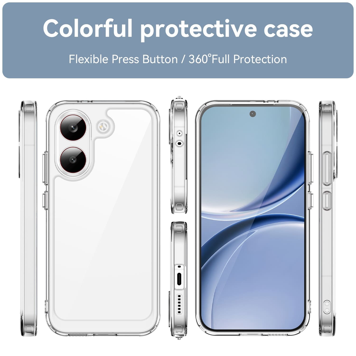 POCO X8 Pro dėklas su apsauginiu stiklu, skaidrus - Image 3