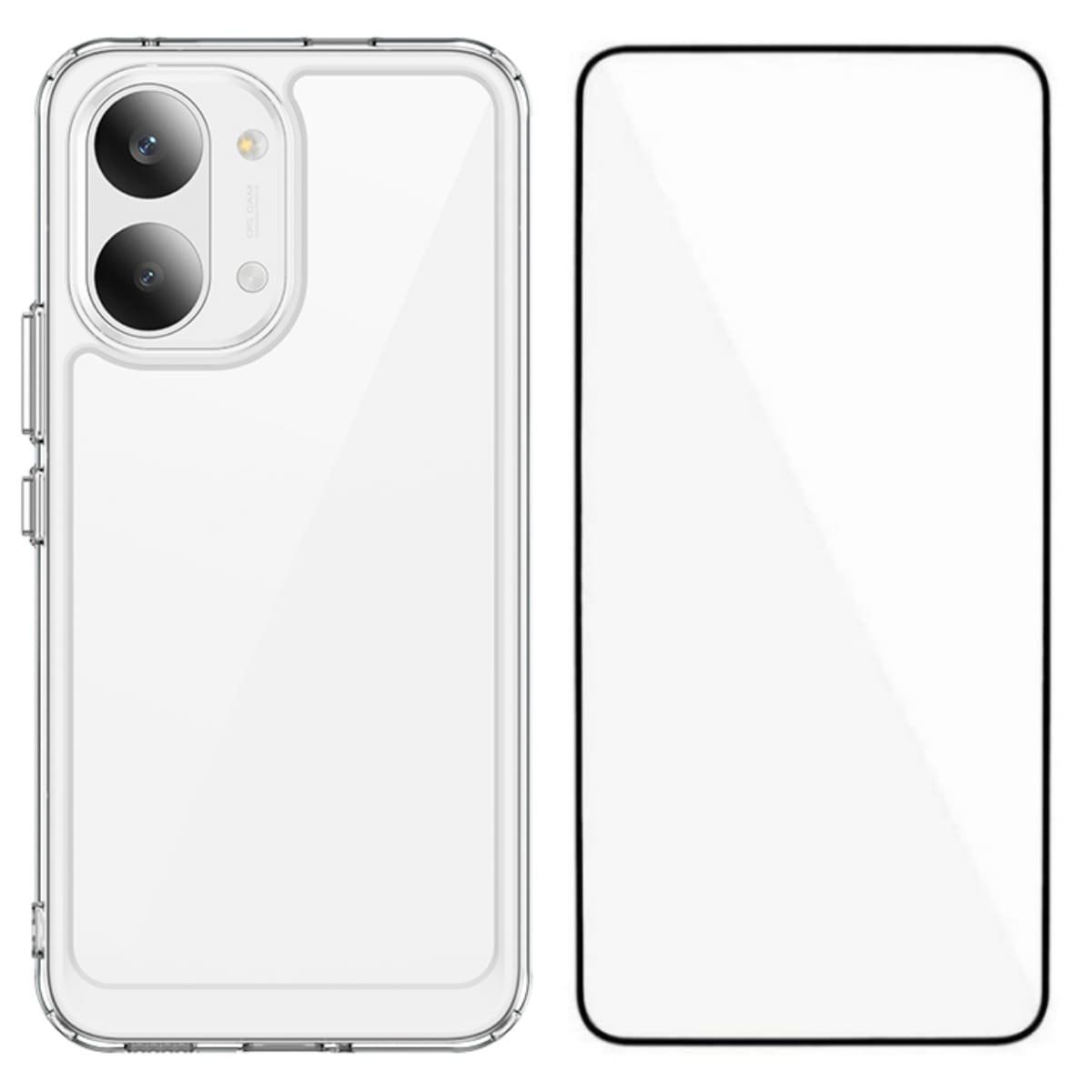 POCO X8 Pro Max dėklas su apsauginiu stiklu, skaidrus