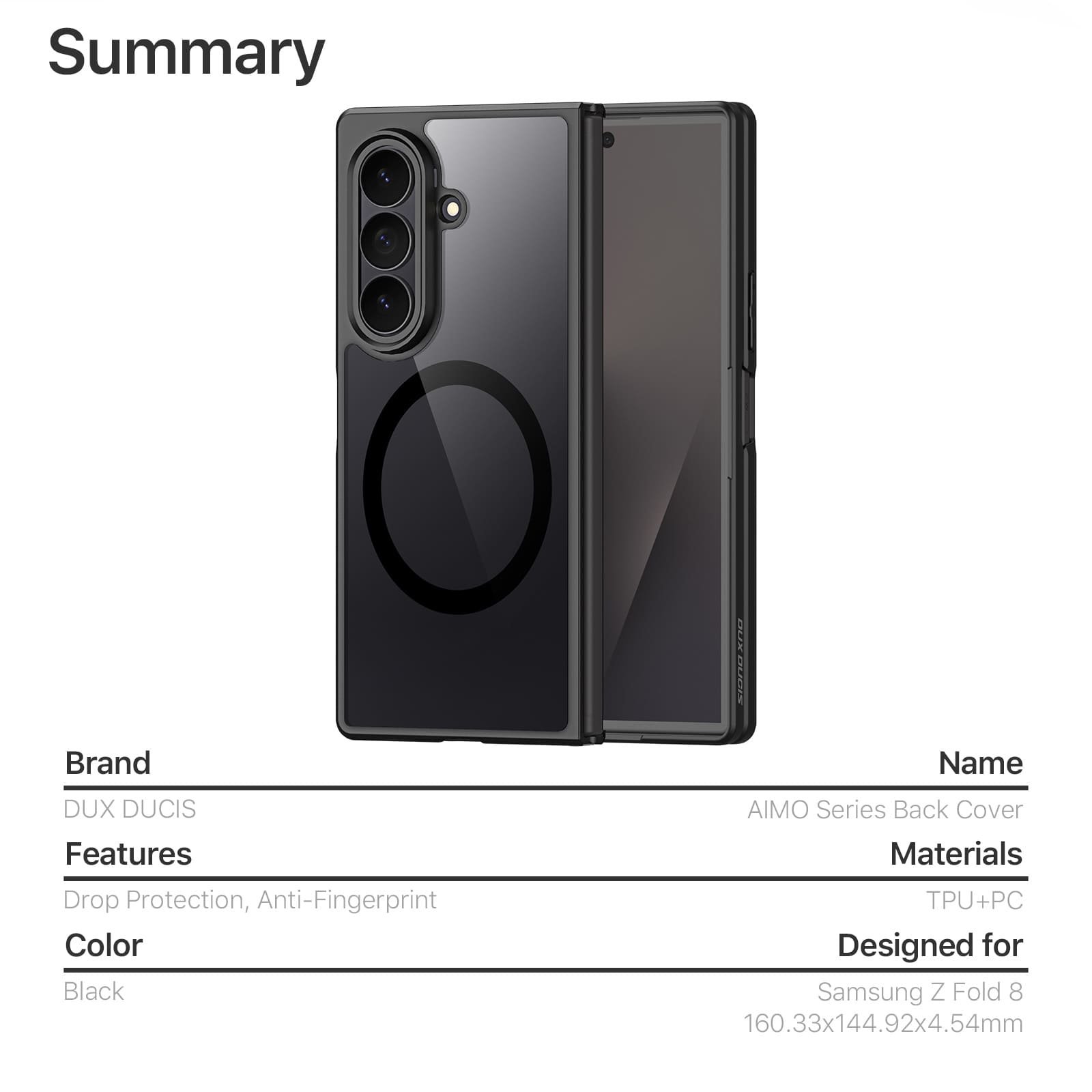 Samsung Galaxy Z Fold 8 Ultra / Galaxy Z Fold 7 dėklas su MagSafe, juodas - Image 10