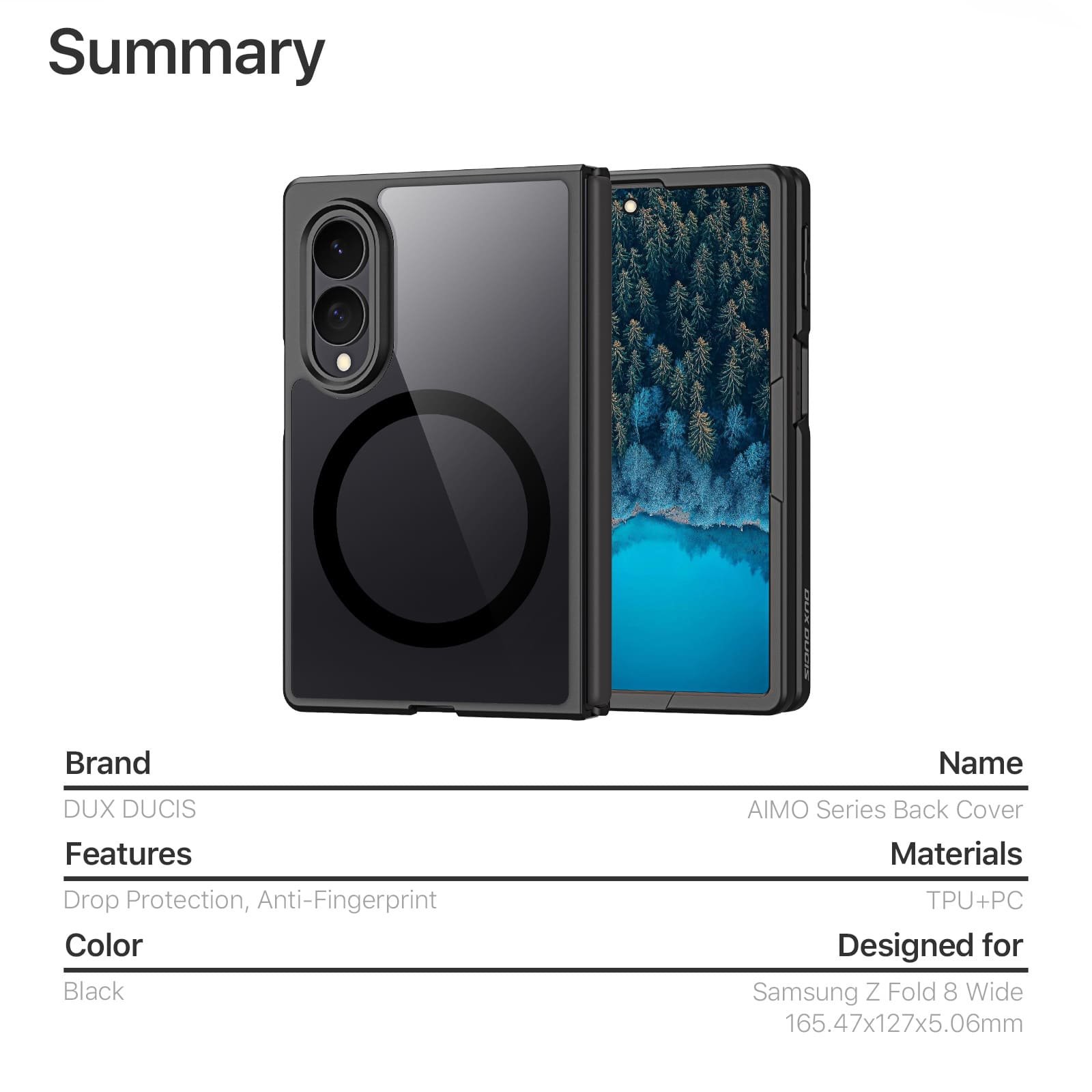 Samsung Galaxy Z Fold 8 dėklas su MagSafe, juodas - Image 11