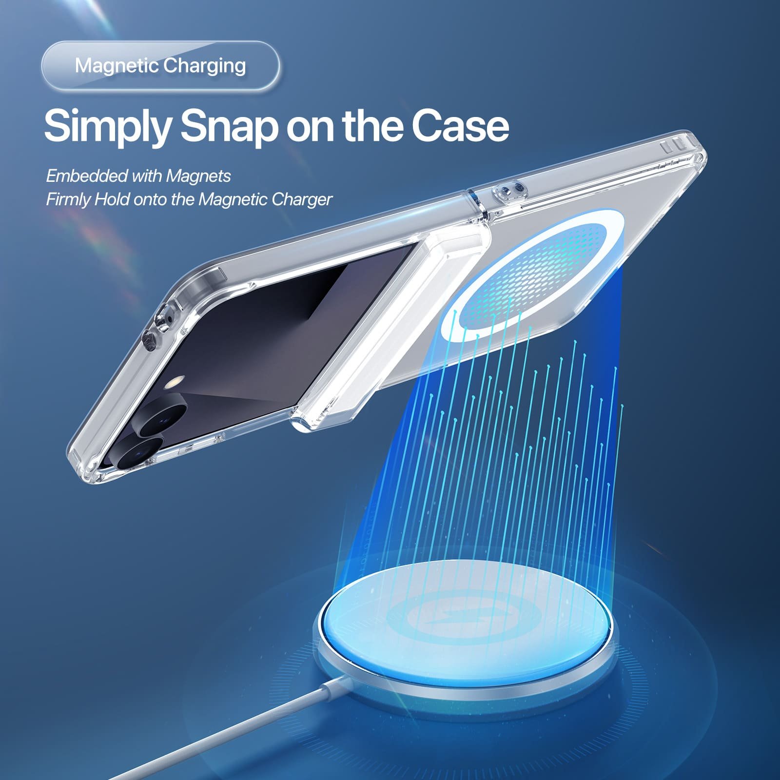 Samsung Galaxy Z Flip 8 magnetinis dėklas, skaidrus - Image 4