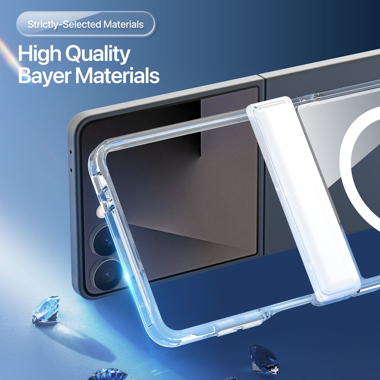 Samsung Galaxy Z Flip 8 magnetinis dėklas, skaidrus - Image 6