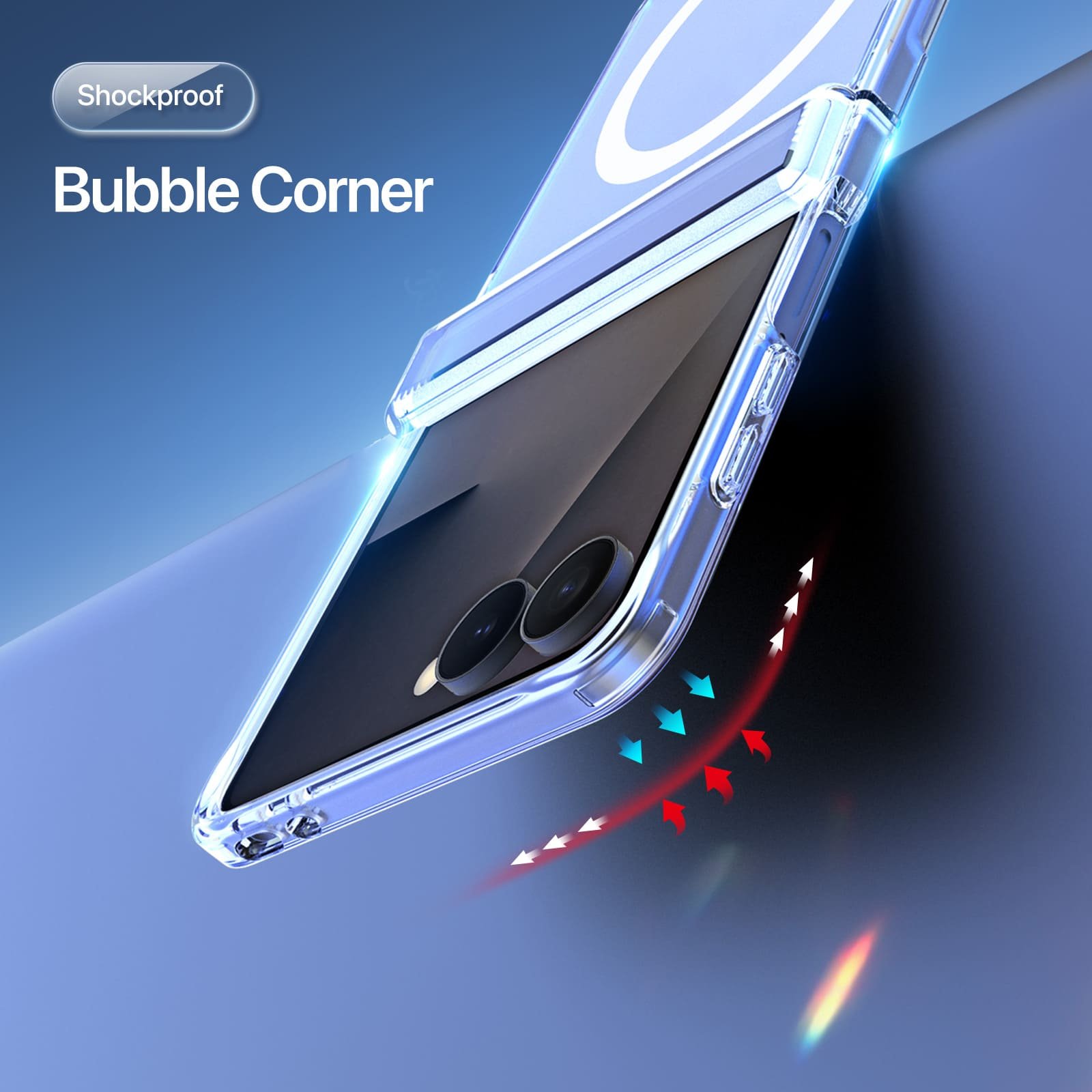 Samsung Galaxy Z Flip 8 magnetinis dėklas, skaidrus - Image 8